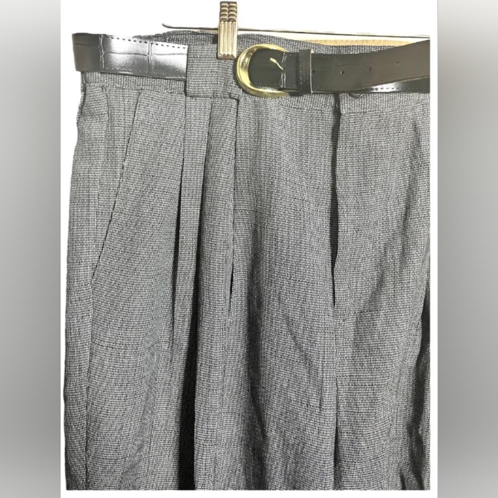 Black & White Plus Perferred Pinstripe Belted Trousers - Picture 4 of 6